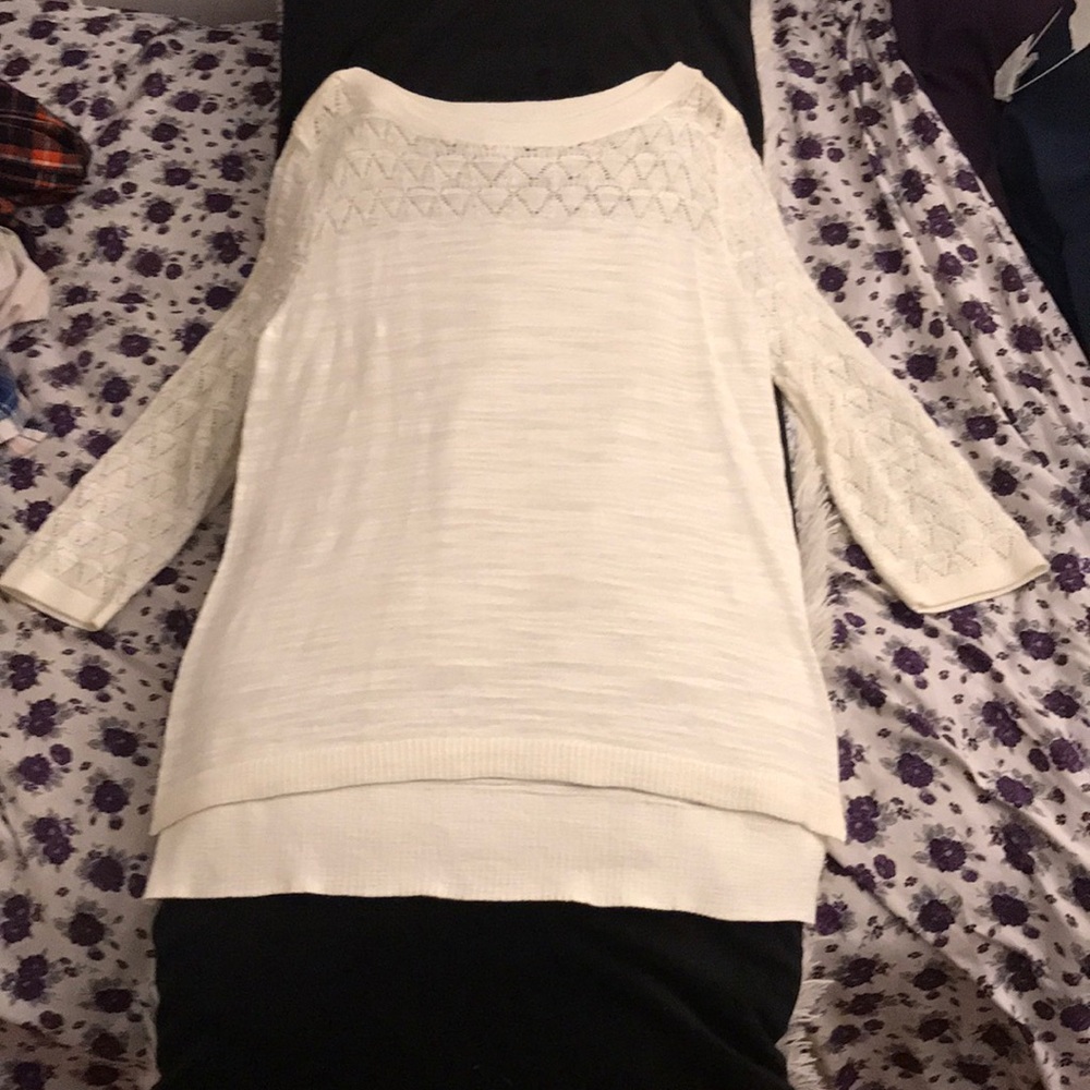 Shirt with knitted detailing